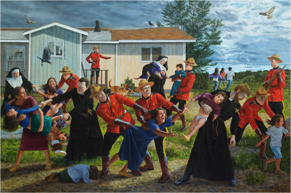 Kent Monkman, The Scream, 2017, 84” x 126”, Acrylic on Canvas