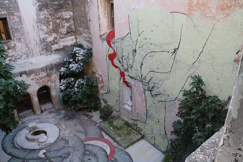 Blu, peinture murale dans un couvent abandonné, Grottaglie