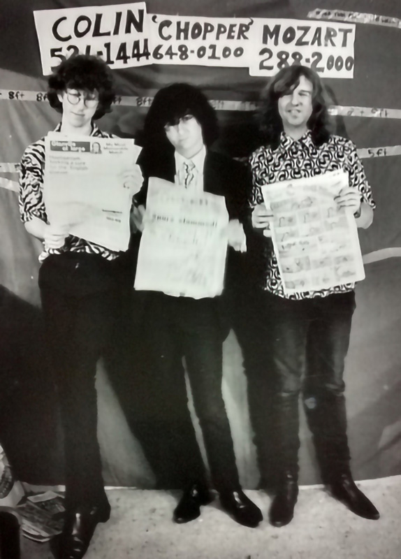 The Interstellar Villains : Richard Walsh (basse), Tony Thewlis (guitare et chant), Alan Hislop (batterie), photo promotionnelle