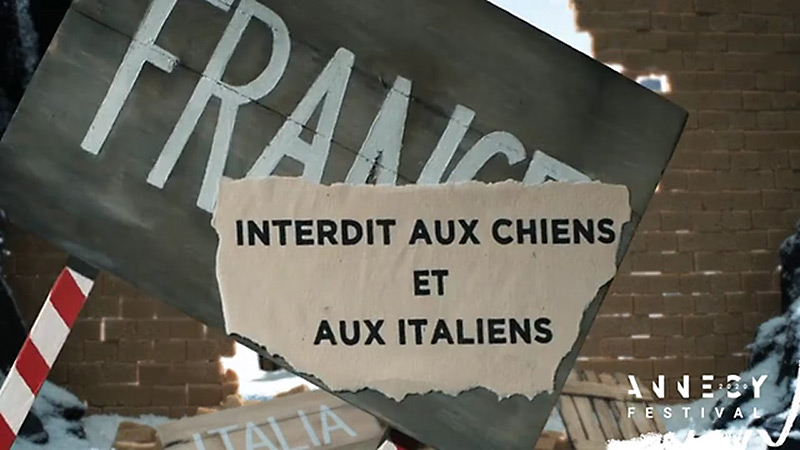 Photogramme du film d'animation Interdit aux chiens et aux Italiens