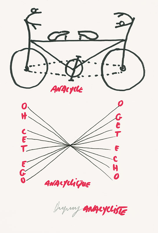 Jean Dupuy, Anacycle, 2004 acrylique sur papier, 21 x 14,5 cm (Photo : Nicolas Calluaud)