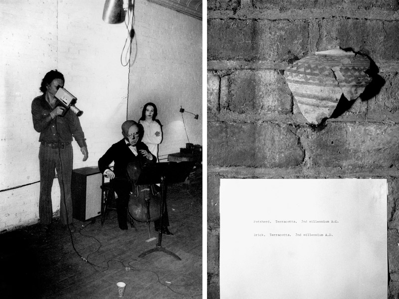 About 405 East 13th Street #1, 1973 Charlotte Moorman, performance. Irene Winter, « 2000 ans avant J.C., 2000 ans après J.C. ». (Photo : Gianfranco Mantegna)