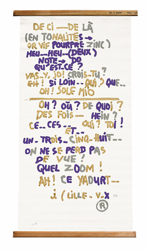 Jean Dupuy, Quoi ? Quoi ! 1991, acrylique sur toile, 111 x 62 cm (Photo : Nicolas Calluaud)